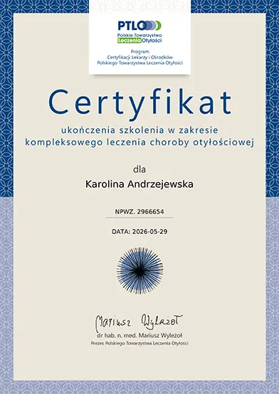 certyfikat karolina andrzejewska
